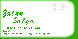 zalan solya business card